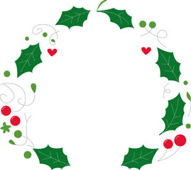 Festive Christmas Wreath Illustration - Holiday Decor Design for Seasonal Cheer