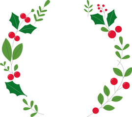 Festive Christmas Wreath Illustration - Holiday Decor Design for Seasonal Cheer