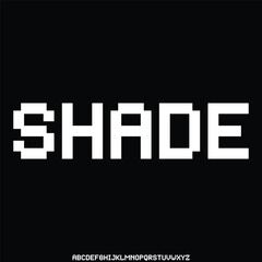 shade, a font combination between vintage and modern Japanese type style alphabet