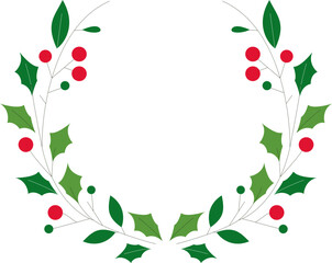 Festive Christmas Wreath Illustration - Holiday Decor Design for Seasonal Cheer