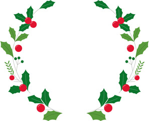 Festive Christmas Wreath Illustration - Holiday Decor Design for Seasonal Cheer