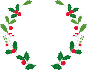 Festive Christmas Wreath Illustration - Holiday Decor Design for Seasonal Cheer