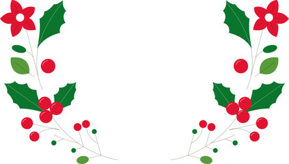 Festive Christmas Wreath Illustration - Holiday Decor Design for Seasonal Cheer