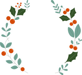 Festive Christmas Wreath Illustration - Holiday Decor Design for Seasonal Cheer