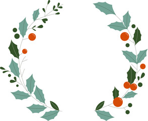 Festive Christmas Wreath Illustration - Holiday Decor Design for Seasonal Cheer