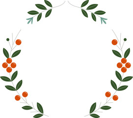 Fototapeta premium Festive Christmas Wreath Illustration - Holiday Decor Design for Seasonal Cheer