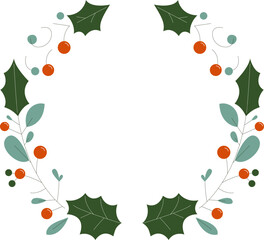 Festive Christmas Wreath Illustration - Holiday Decor Design for Seasonal Cheer
