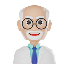3D Render Scientist Avatar Illustration Lab Researcher Illustration