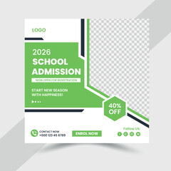 Education and admission social media post design template
