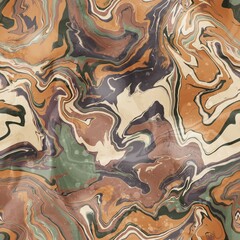 Abstract Hand Drawing Digital Painting Liquid Fluid Wavy Marble Seamless Pattern Batik Background