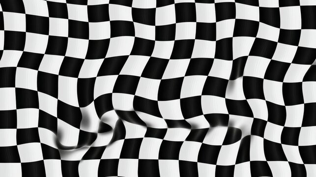 Black and white checkered flag, waving fabric.