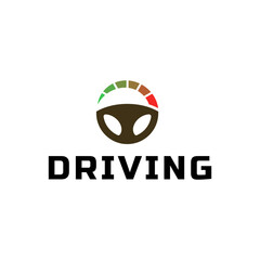 Steering wheel logo. Automobile steer wheel illustration on white background