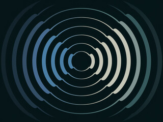 Naklejka premium Abstract concentric circles with gradient blue waves and vibration pattern