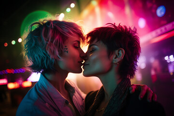 Generative AI picture with lgbt couples concept pride month theme image