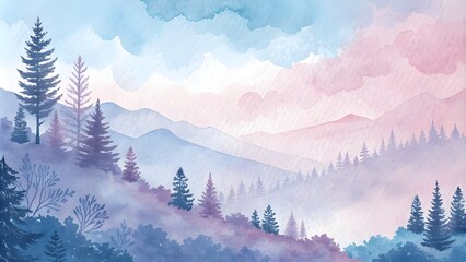 winter landscape with mountains