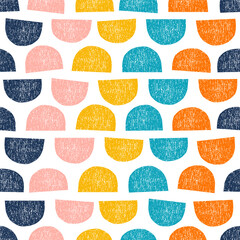 Seamless pattern with colorful textured shapes