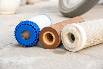 The difference between a dirty filter water purifier that has been used and a new water purifier on...
