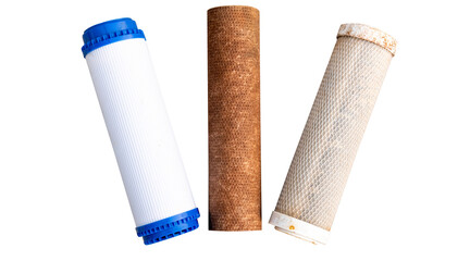 The difference between a dirty filter water purifier that has been used and a new water purifier on the water purifier system