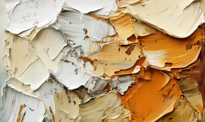 Serene abstract oil painting textured surface impasto style evokes calmness