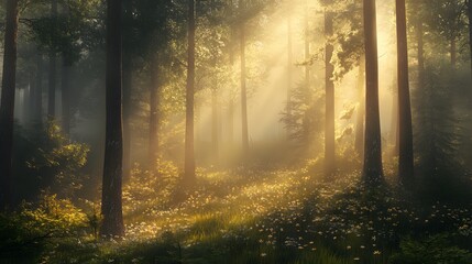 Obraz premium sunrise in the forest