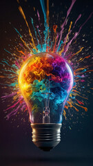 Abstract light bulb, symbolising ideas and creative thinking