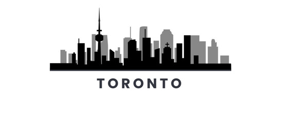 Fototapeta premium Toronto skyline cityscape silhouettes vector illustration