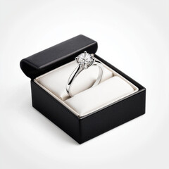 Elegant engagement ring in black box, perfect for proposals