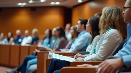 Professionals Engaged in Healthcare Symposium Discussion and Learning