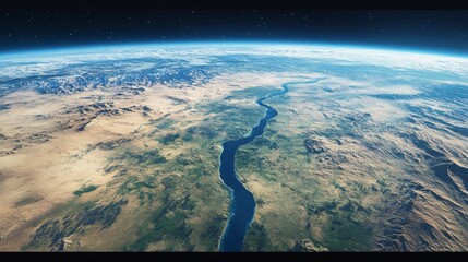 Ultra detailed, photorealistic view of Earth from space at night