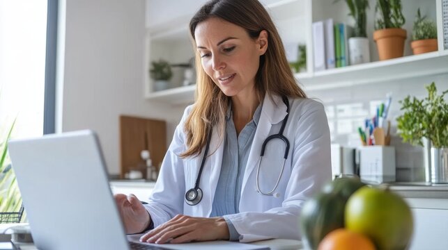 Virtual Wellness Coaching Session with Health Professional at Desk