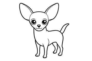  Chihuahua Dog Vector Line Art Design