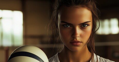 A dedicated volleyball player engaged in a match on the court, captured in 4K.