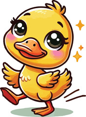 Fototapeta premium Cute duck vector on white background