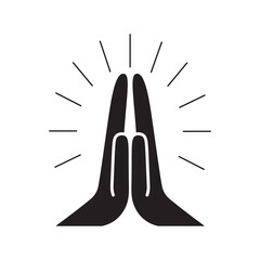 vector flat icon of praying hands