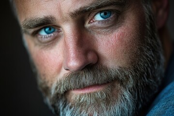 Obraz premium close-up portrait of a man with blue eyes and a beard
