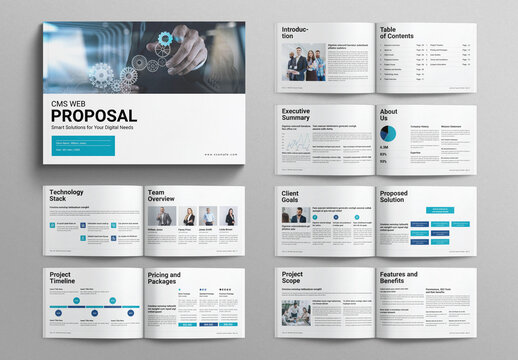 CMS Web Proposal Template Design Layout Landscape