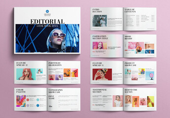 Editorial Lookbook Template Design Layout Landscape