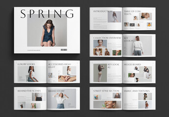 Fashion Lookbook Template Design Brochure Layout Landscape