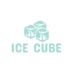 Ice cube logo design template.