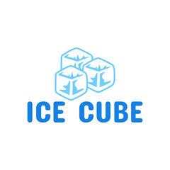 Ice cube logo design template.