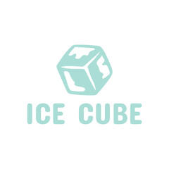 Ice cube logo design template.