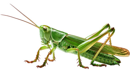 image of green color grasshopper insect arthropod. isolated on a transparent background, PNG."