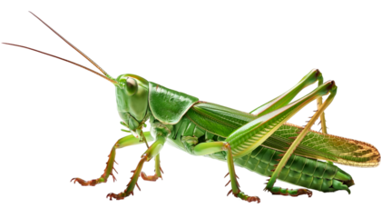 image of green color grasshopper insect arthropod. isolated on a transparent background, PNG."