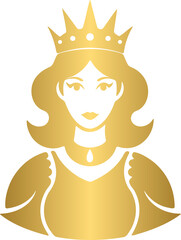 Golden queen logo icon