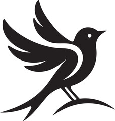 Bird silhouette vector illustration. black and white silhouette of a bird collection.