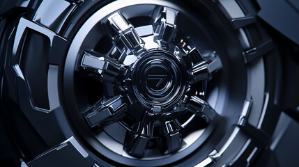 A metal wheel symbolizes various concepts.