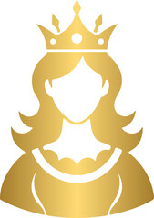 Golden queen logo icon