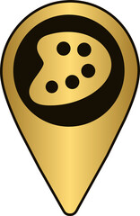 Fototapeta premium Art Gallery Location pin gold color