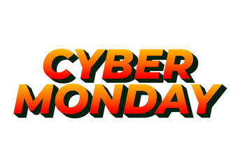 Cyber monday. Text effect in 3 dimensions look, good for social media ads