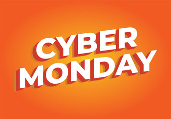 Obraz premium Cyber monday. Text effect in 3 dimensions look, good for social media ads